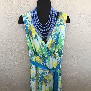 NWT - Lane Bryant Muted Floral Faux Wrap Dress